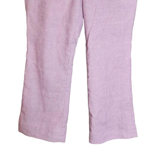 J. Crew Hayden Kickout Crop Pant Stretch Linen Lilac Size 6 - Picture 5 of 12